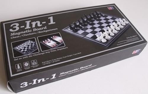 Magnetic Chess, Checkers and Backgammon 3 in 1 Boardgame