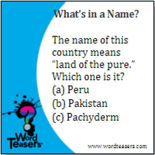 Word Teasers World Geography