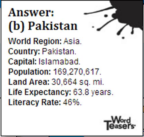 Word Teasers World Geography