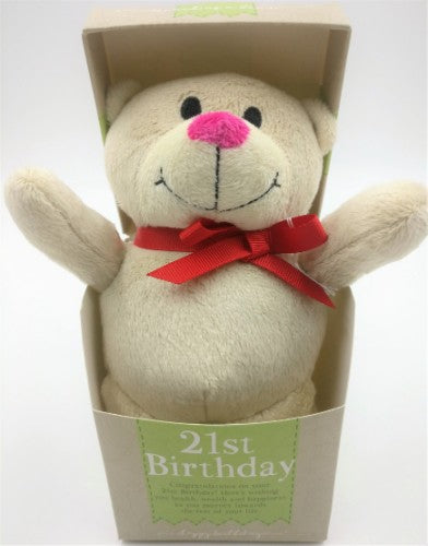 Plush Soft Toy Bear - 21st Birthday