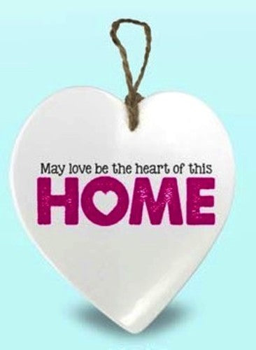 Hanging Hearts - Ceramic with Messages (Home) Set of 3