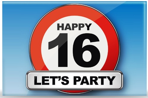 Magnet - Traffic Signs Series - Happy 16 Let's Pary - Set of 5