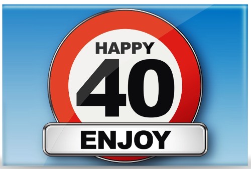 Magnet - Traffic Signs Series - Happy 40 Enjoy - Set of 5