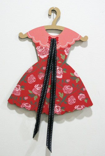 Hairclip Tidy featuring a vintage dress design with summer roses, perfect for organizing hair accessories stylishly.