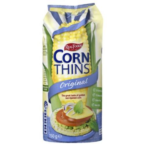 Real Foods - Corn Thins Crispbread Original - 150G