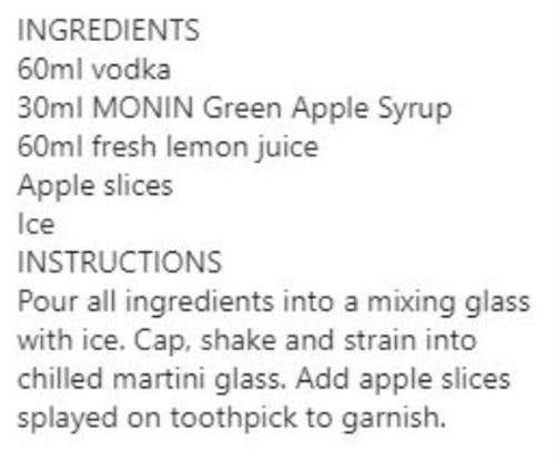 Monin - Syrup Green Apple - 700ML