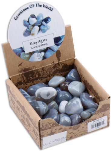 Tumbled Stone Grey Agate 0.5kg (Box)