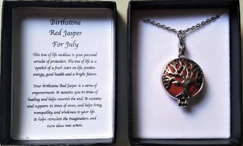 Birthstone Necklace - Red Jasper July (70cm)