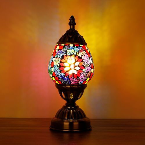 Turkish Oval Mosaic Lamp - Multi 1 (16cm)