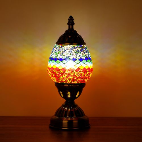Turkish Oval Mosaic Lamp - Multi 2 (16cm)