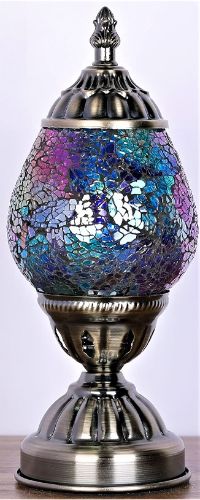 Turkish Oval Mosaic Lamp - Dark (16cm)
