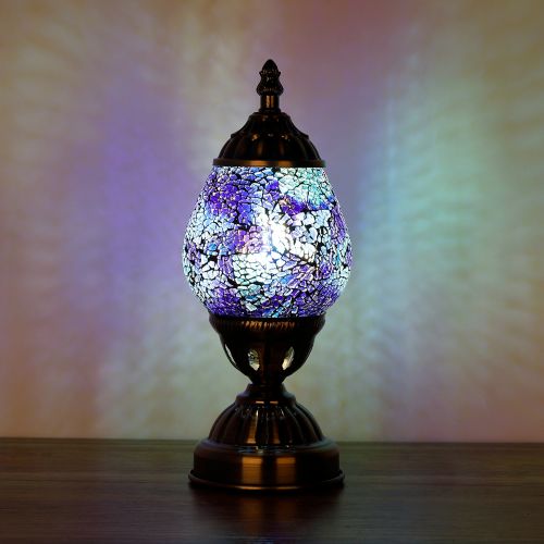 Turkish Oval Mosaic Lamp - Dark (16cm)