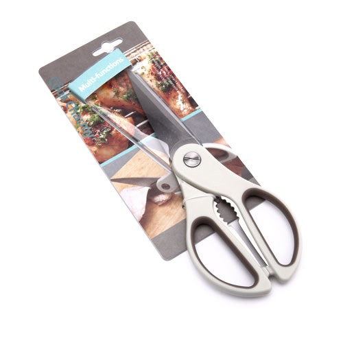 High-quality kitchen scissors with ergonomic design, nut cracker feature, and durable stainless steel construction.