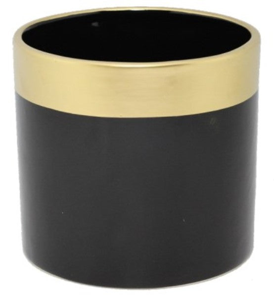 Ceramic Pot (Black and Gold)