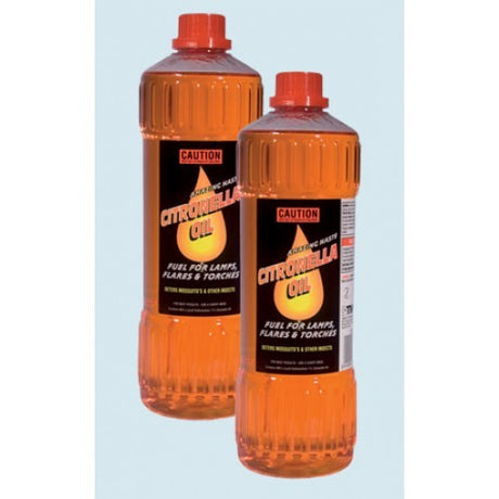 1-litre bottle of eco-friendly citronella oil, ideal for repelling mosquitoes during outdoor gatherings and activities.