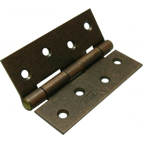 Durable 75mm butt hinge in Florentine bronze finish with loose brass pin for easy installation and stylish enhancement.