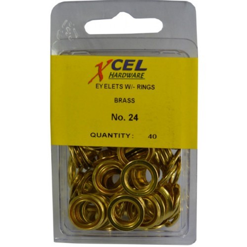 Brass eyelets with rings, 40 count, perfect for secure holes in fabric, leather, and paper for DIY projects.