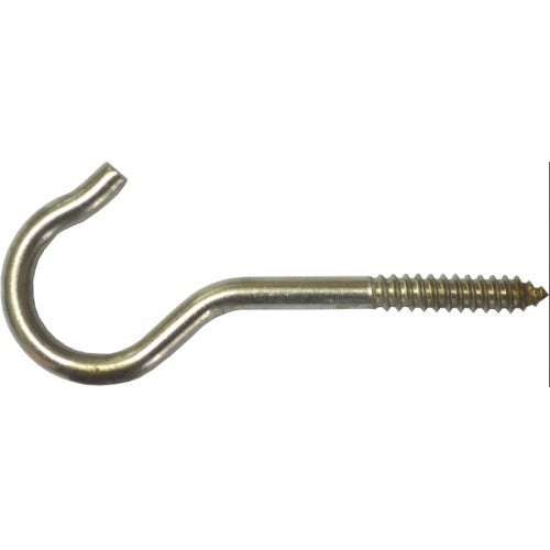 Durable 3-3/8" screw hooks for versatile hanging solutions, perfect for DIY projects and organization.