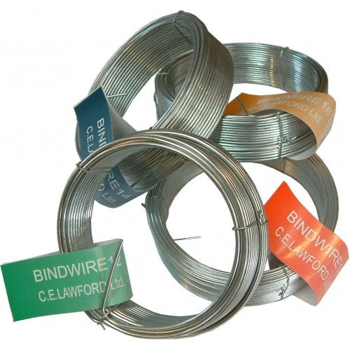 Galvanised wire binding roll, 22g, 102m long, durable and corrosion-resistant for construction and agriculture.