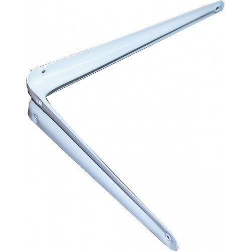 White Brackets Shelf #240, robust steel, 300x250mm, supports up to 25kg, perfect for stylish decor displays.