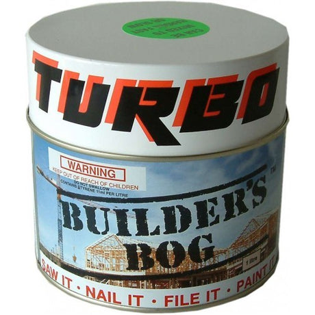 Builders Bog - Turbo 2-Litre for quick timber repairs, rot-proof, waterproof, and paint-ready within an hour.