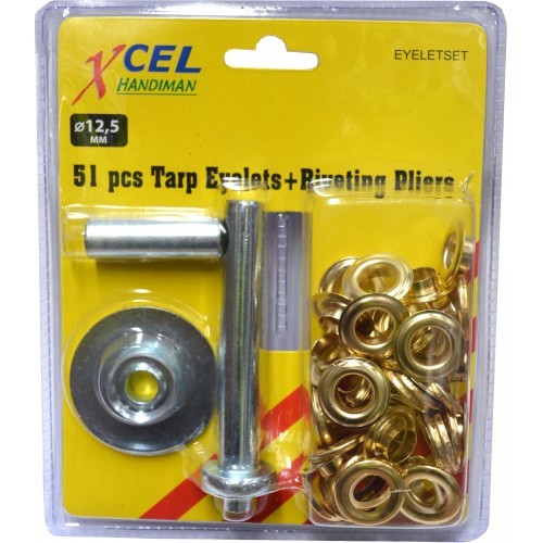 Eyelet Set Xcel With Die & Punch 51-Pce 1/2"