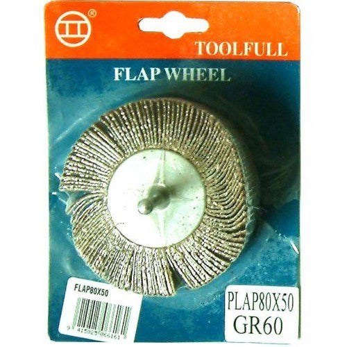 Sanding flap wheel with 25x25mm size and 6mm shank for drills, ideal for wood, metal, and plastic surfaces.
