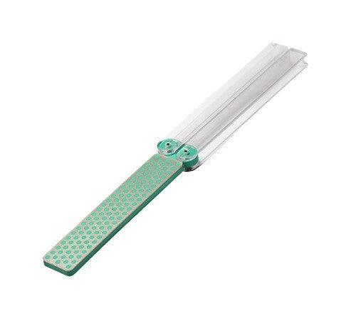 Portable Diafold Diamond Whetstone 'Ex-Fine' sharpener for efficient knife and tool maintenance, measuring 4x1 inches.