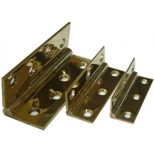 Brass fixed butt hinge, 64mm, polished finish, durable for heavy doors, enhances security and style.