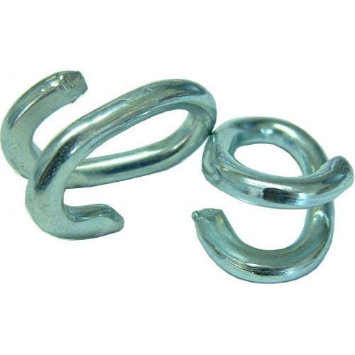 Zinc-plated split links for easy chain repair, ideal for outdoor use, size 3/8 inch, corrosion resistant and durable.