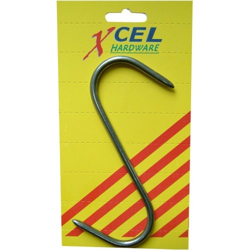 Stainless steel S. Hooks for securely hanging meats, 6 inches long, supports up to 13kg for hygienic storage.