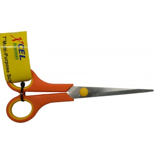 Xcel 7-inch multi-purpose scissors with stainless steel blades for precise cutting of paper, fabric, and more.