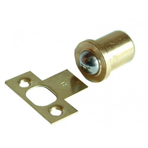 Durable solid brass single ball cupboard catch for secure cabinet closure and smooth operation.