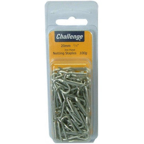 Durable 15mm bayonet staples for secure netting, wire, and mesh fastening to timber in outdoor projects.