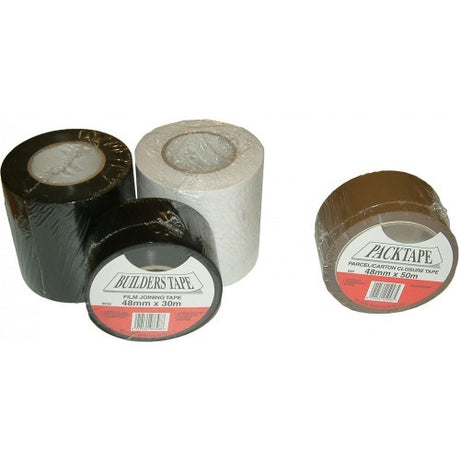 Premium 72mm x 30m black PVC insulation tape for building and agricultural applications, moisture and UV resistant.