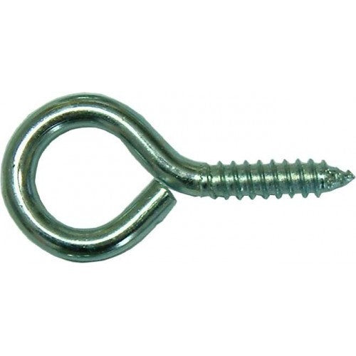 Durable 3-7/8" B.Z.P. steel screw eyes, ideal for hanging and securing ropes and cables in various projects.