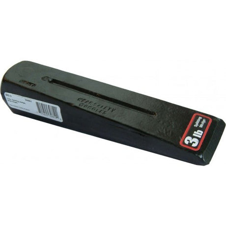 Truper 5lb 245mm drop forged splitting wedge for efficient and durable firewood preparation, ideal for indoor and outdoor use.