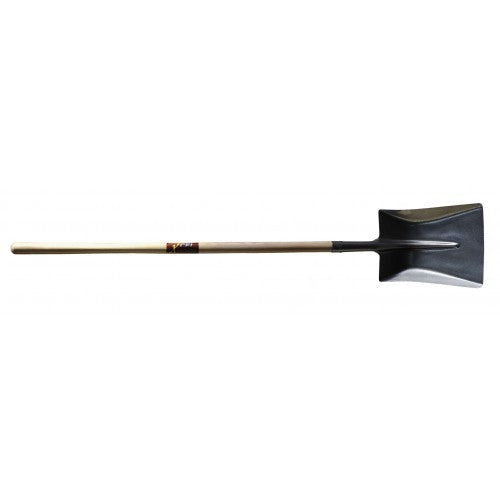 Heavy-duty shovel with a 310mm steel head and smooth ash handle, perfect for tradesmen and DIY projects.