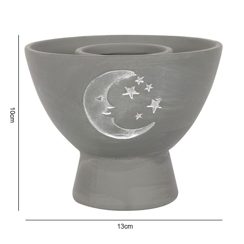 Moon Grey Terracotta Smudge Bowl