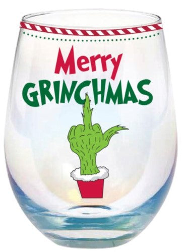 Stemless Glass - Merry Grinchmas
