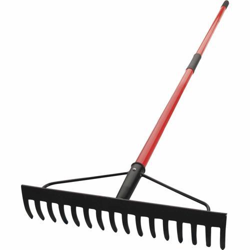 Atlas Trade Braced Garden Rake 16 Tooth Black & Orange