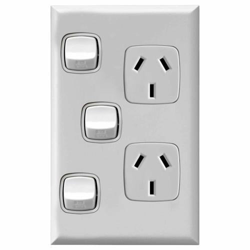 HPM Excel Double Power Point Switch 240V White CDXLV777XWEWE