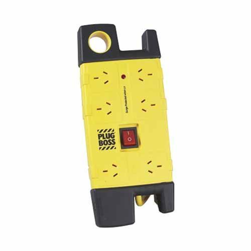 HPM Plug Boss Heavy Duty Powerboard 6 Outlet 3.1m Yellow And Black