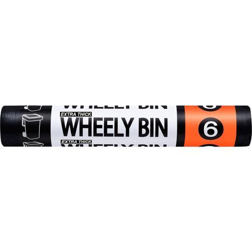 Big Black Sacks Degradable Wheelie Bin Liner Bags 6 Pack