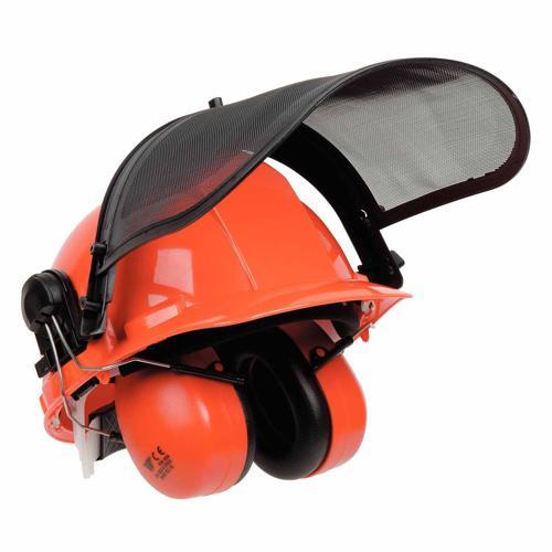 Cutting Edge Safety Helmet With Visor And Earmuffs 160mm 300mm 220mm Orange