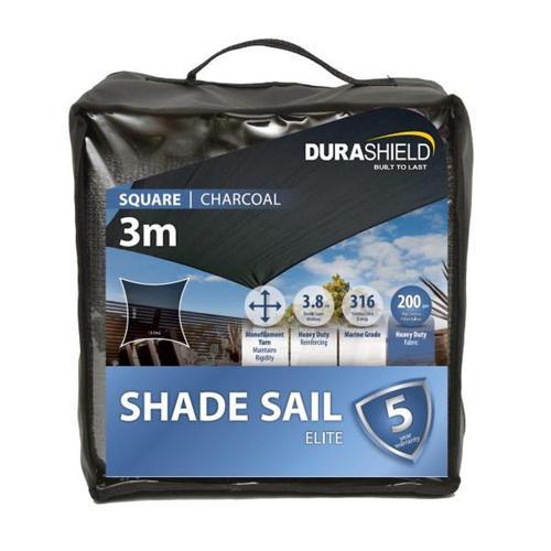Durashield Elite Shade Sail Elite Square 3M Charcoal