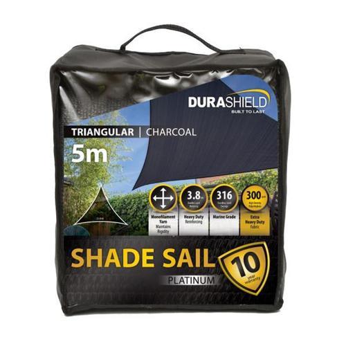 Durashield Platinum Shade Sail Platinum Triangle 5M Charcoal