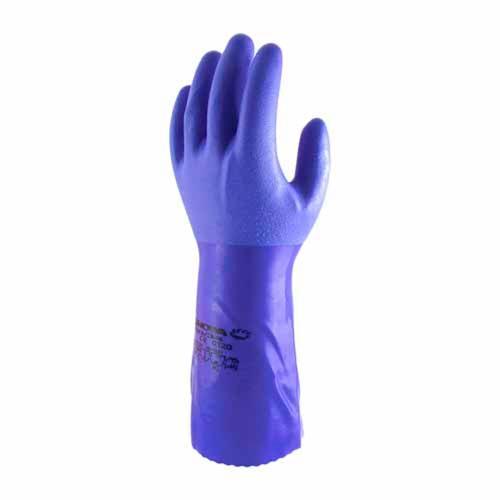 Showa 660 Oil Resistant PVC Chemical Resistant Glove Medium Blue