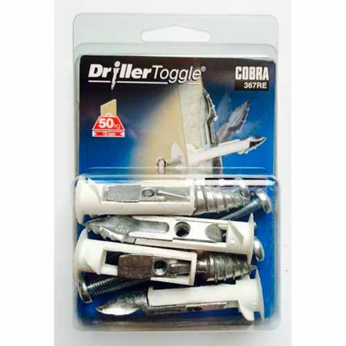 Cobra Self Drilling Toggles For Plasterboard 6mm X 75mm Screw Pack of 4