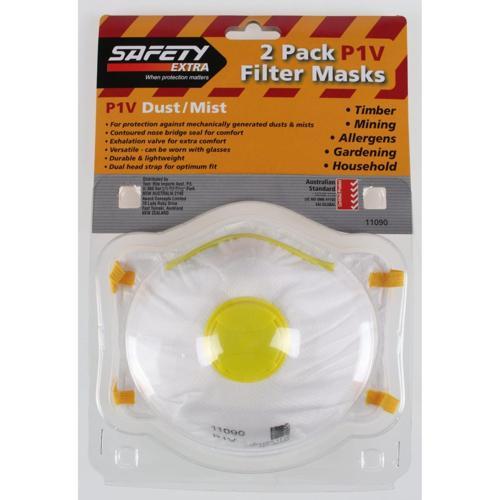 Safety Extra P1V Disposable Valved Respirator Pack of 2